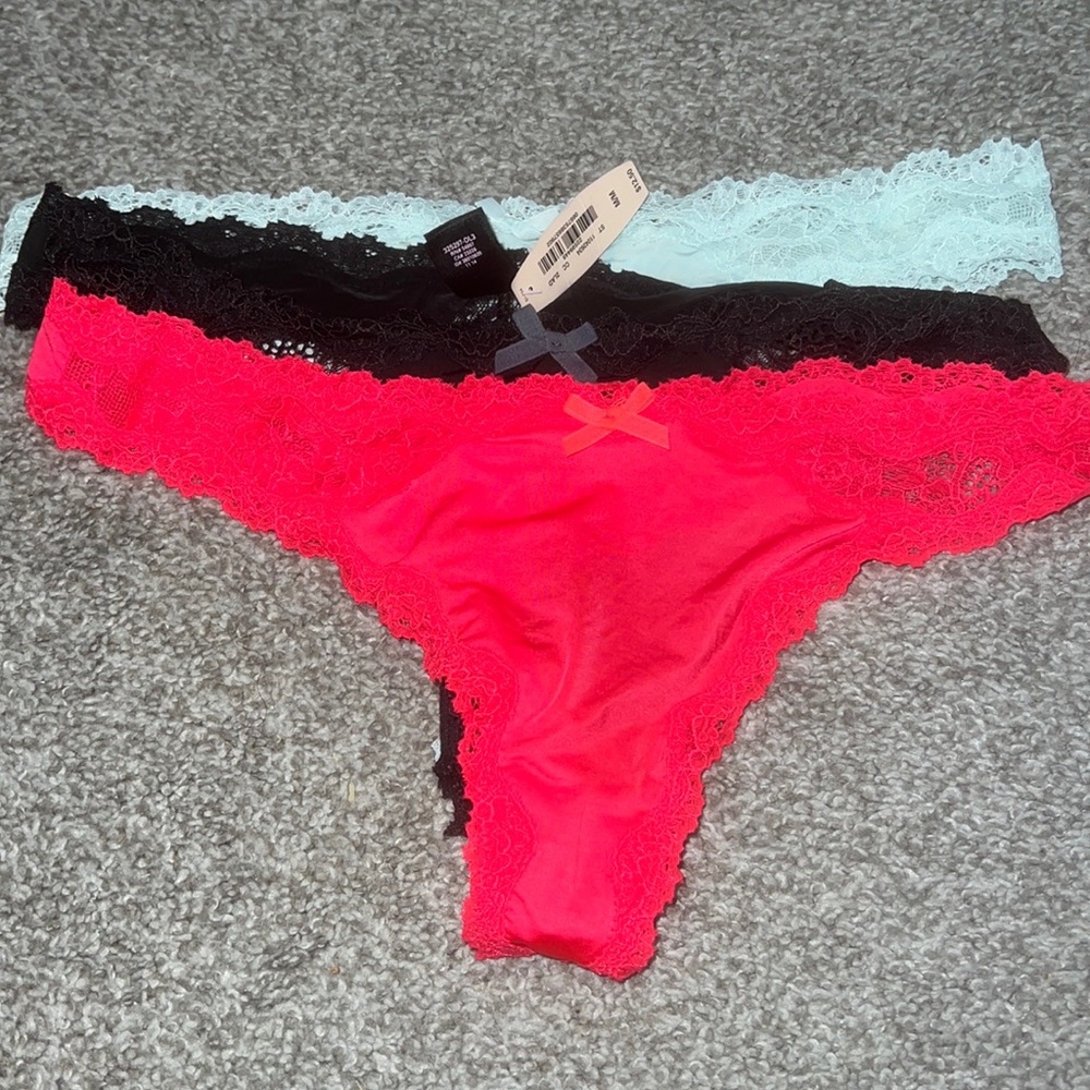 Victoria secret satin lace thongs bundle